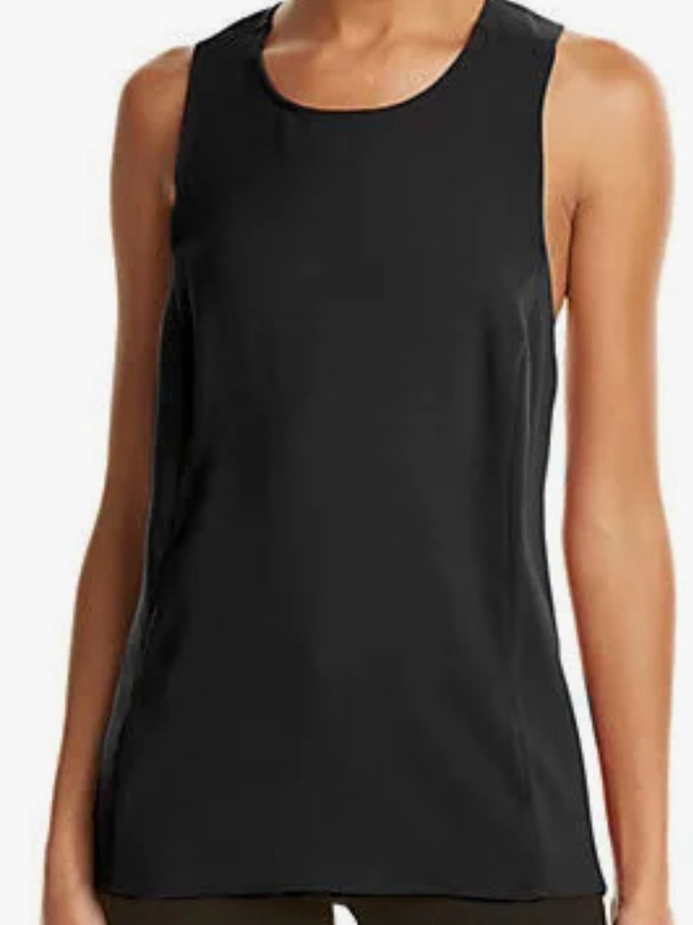 BCBGMAXAZRIA Women’s Black Ellin Cross Back Sleeveless Tank Top Blouse Size L